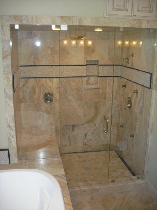 Frameless Glass Shower Door and Wall